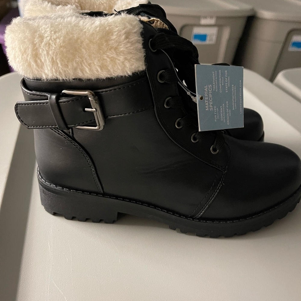 Apres by LAMO Winter Boots Women's Black Leather Faux Fur AW1765 Size 7 - Picture 9 of 9